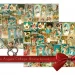 A collage of Victorian Christmas angel illustrations arranged on a board, featuring scenes of angels, nature, and festive details, bound with a red bow at the bottom right.