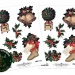 Two sheets of Victorian Christmas-themed ephemera for collage, featuring vintage bells adorned with ribbons and holly, ready for craft projects. Each page includes multiple decorative elements with a festive design.