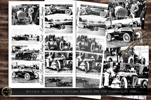 A COLLAGE SHEET OF SPORTS CAR IMAGES