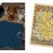 On the left, two glasses, one amber and one clear, sit beside two Black Watch tartan napkins and small white flowers. On the right, a detailed map of Scotland with various crests and heraldic symbols is displayed.