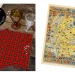 On the left, two red tartan napkins are displayed on a wooden table alongside a brown goblet and a clear glass. Above them is a circular black label reading "CLAN BRODIE TARTAN." On the right, there's an illustrated map of Scotland adorned with numerous crests.
