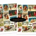 A collection of Victorian Christmas postcards featuring holiday scenes with children in the snow, Santa Claus, and winter landscapes, displayed in an overlapping arrangement with a logo in the center.