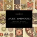 A collage of intricate embroidery patterns with designs ranging from floral motifs to geometric shapes and animals. Overlaid is a black title card reading "Colbert Embroideries," with a note emphasizing that these are embroidery patterns and sample designs available in a PDF ebook.