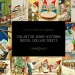 A collage of vintage illustrations by Swedish artist Jenny Nyström featuring festive winter scenes with Santa Claus, children, and snowy activities, titled "The Art of Jenny Nyström Digital Collage Sheets.