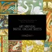 A digital collage sheet cover titled "Art Nouveau Digital Collage Sheets" by Maurice Pillard Verneuil. It features various intricate, nature-themed patterns, including swans, tigers, and peacocks. The designs showcase vibrant colors and elaborate details typical of Art Nouveau.