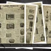 A vintage advertisement collage featuring pages of old Larkin Products catalogs. The pages showcase various toiletries like soaps, creams, and powders with detailed illustrations and descriptions. Scissors and a ruler lay on the edges, emphasizing a nostalgic aesthetic.