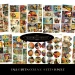 A collection of vintage Halloween-themed collage sheets featuring a variety of illustrations, such as pumpkins, witches, and children in costumes. Each sheet displays an assortment of retro-style artwork with vibrant colors and nostalgic imagery. Text reads "Art Prints Ephemera" and "Halloween Collage Sheets Bundle.