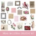 A collage of various vintage-style images including ballerinas, flowers, frames, sheet music, and patterned papers. The text at the bottom reads "PRIMA BALLERINA CREATIVE KIT" on a pink background.